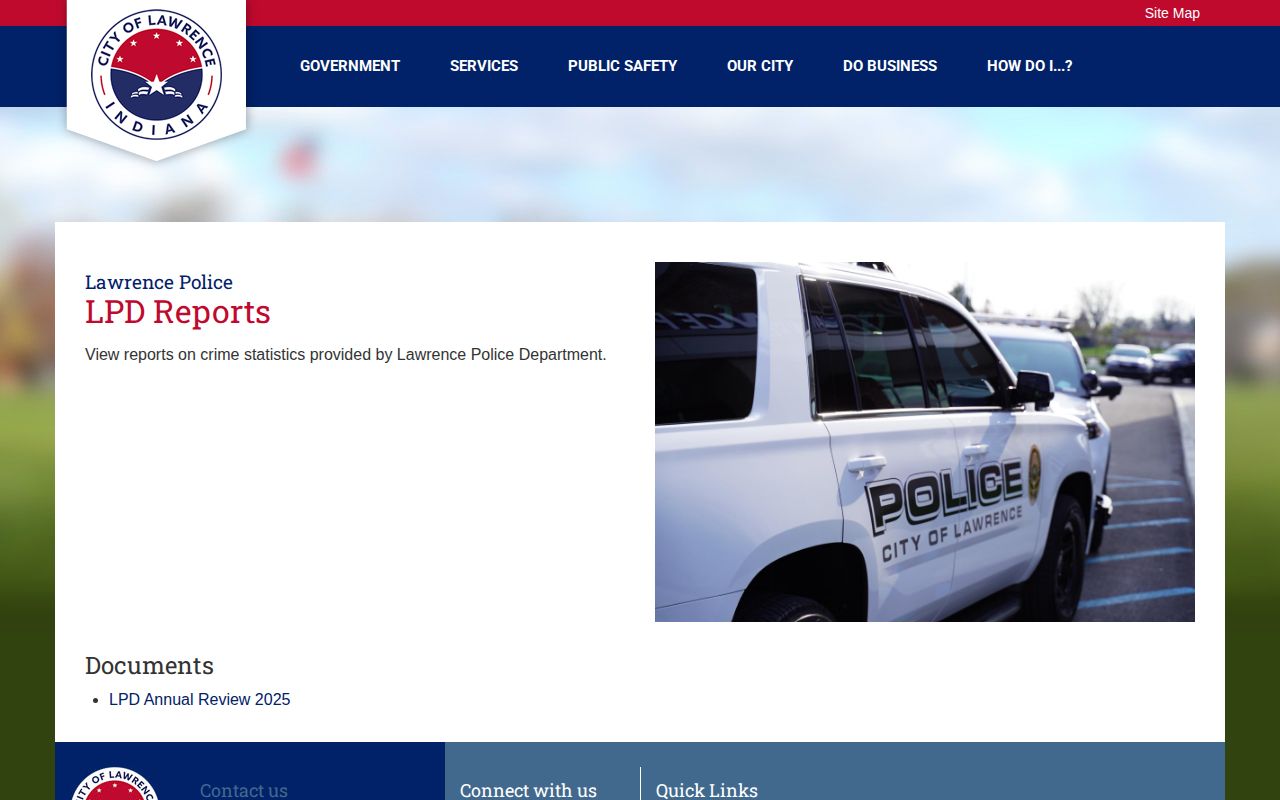 Lawrence Police Department annual arrest reports page